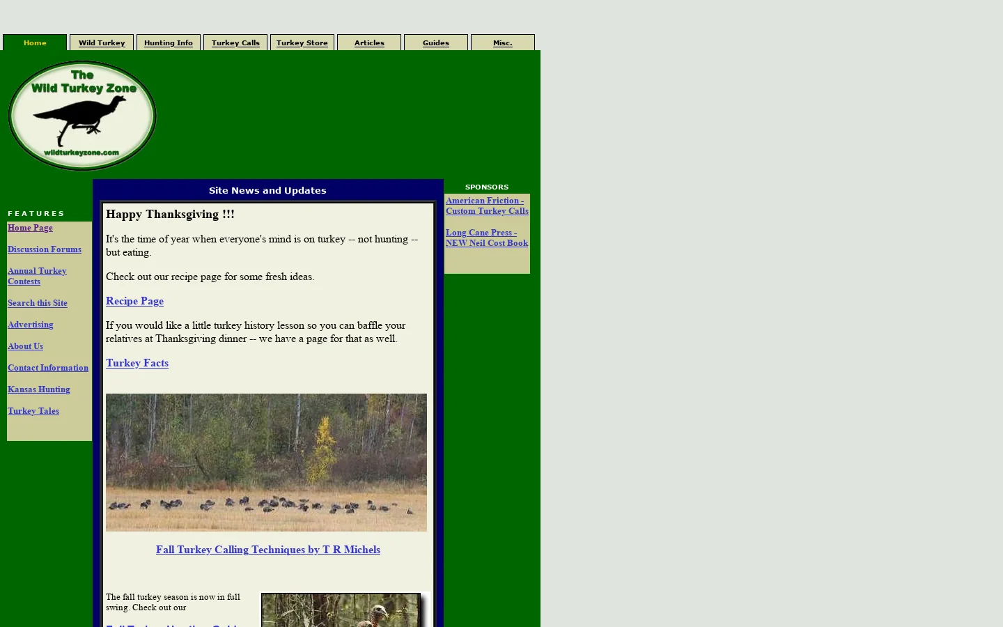 The Wild Turkey Zone - Turkey Hunting & Calling 首页截图