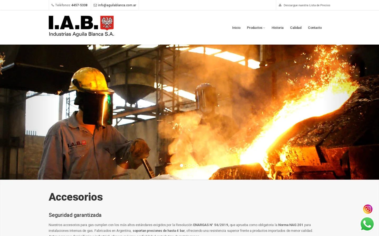 IAB SA | Fundición de Hierro Maleable, Nodular y Gris. Accesorios para Ca�er�as 首页截图