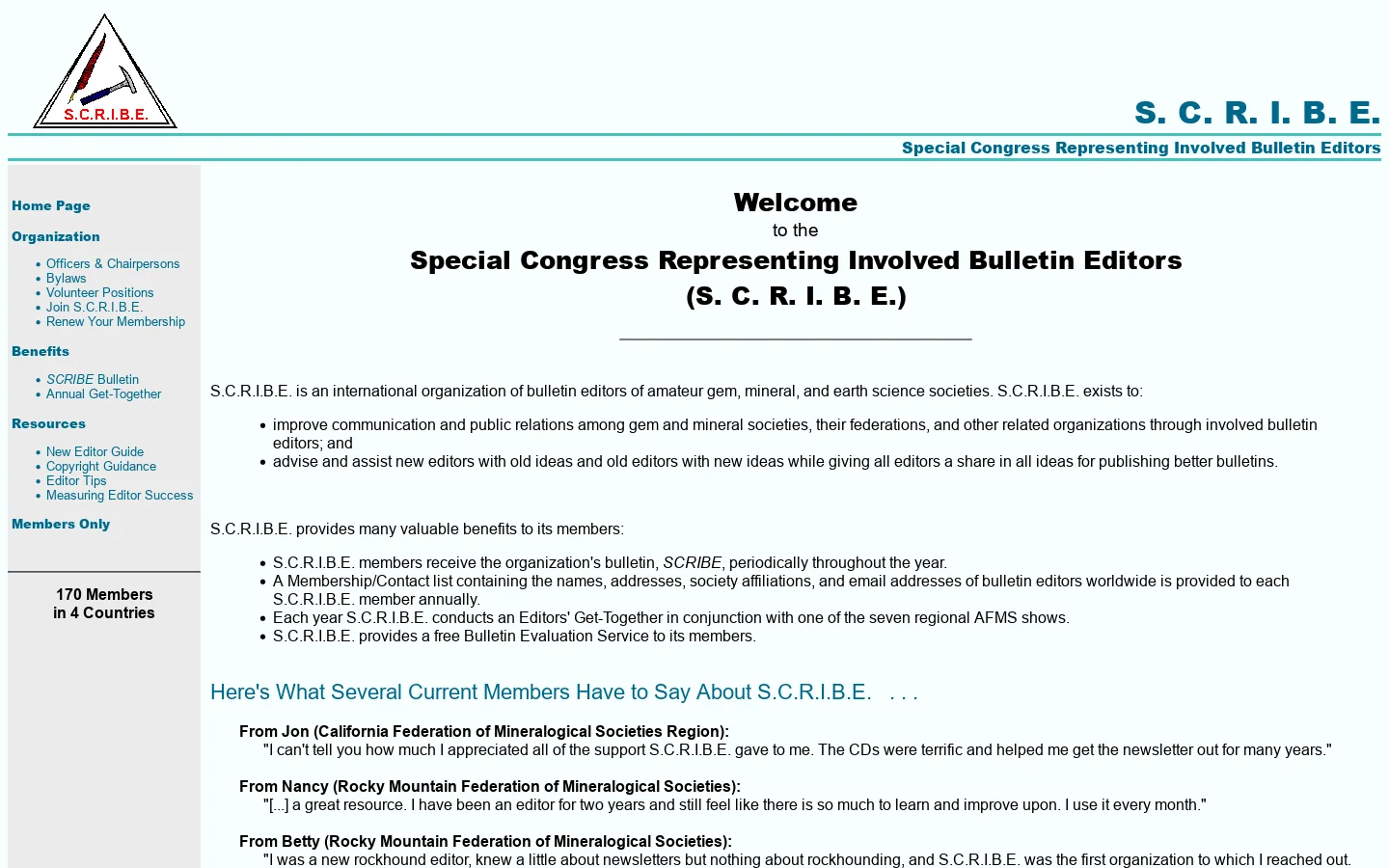 S.C.R.I.B.E. -- Home Page 首页截图