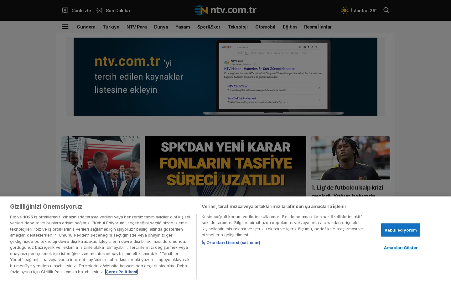 NTV Haber 首页截图