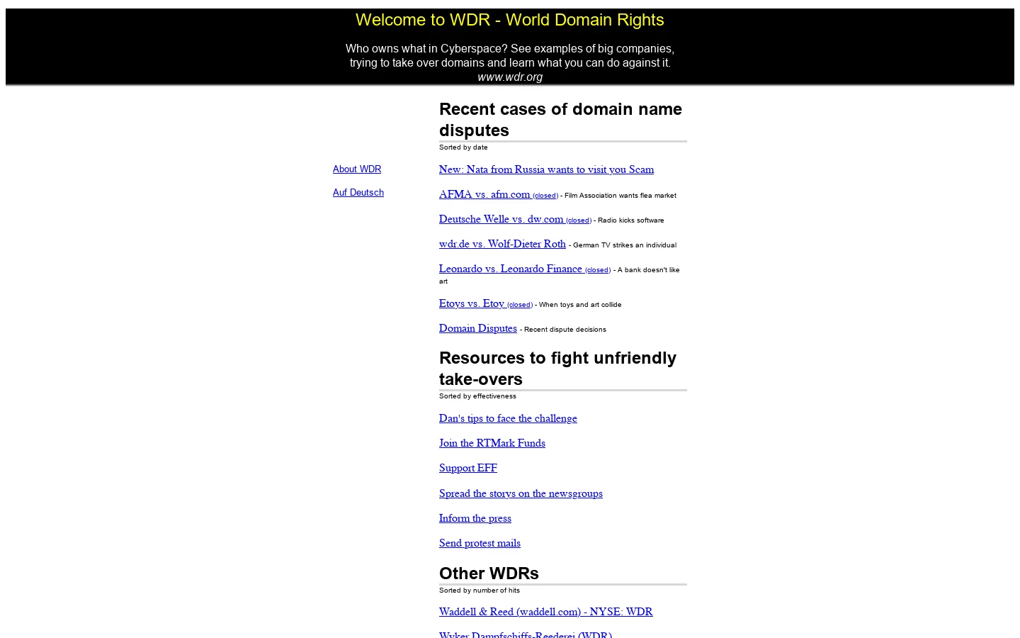 WDR 首页截图