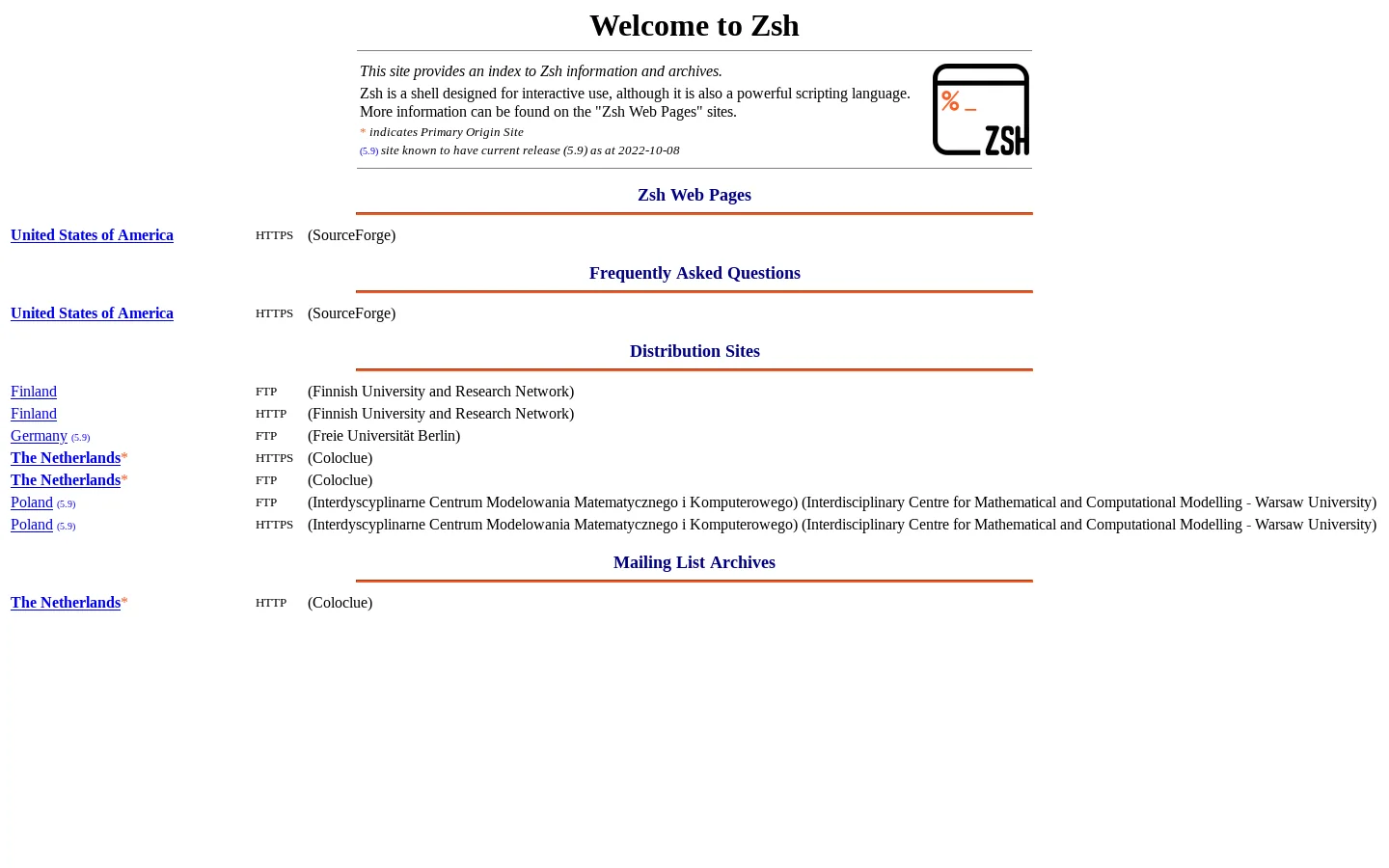 Zsh 首页截图