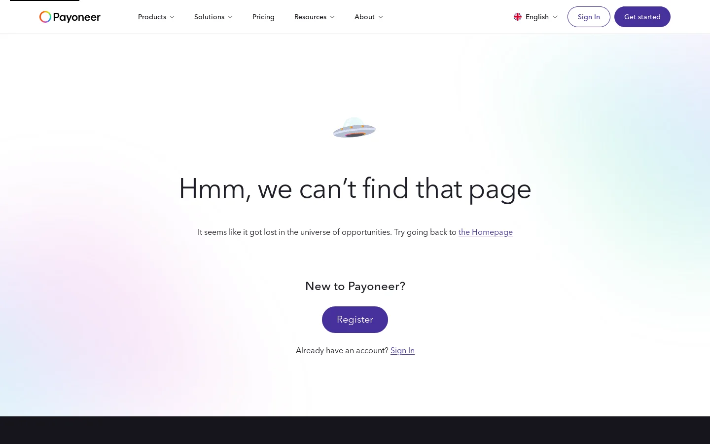 Payoneer: Registration 首页截图