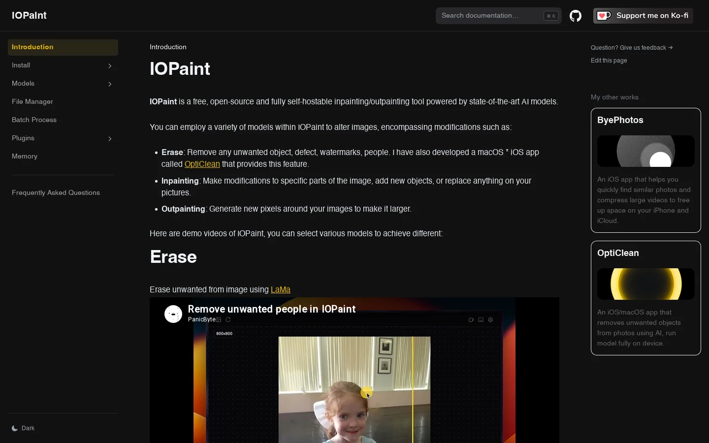 IOPaint 首页截图