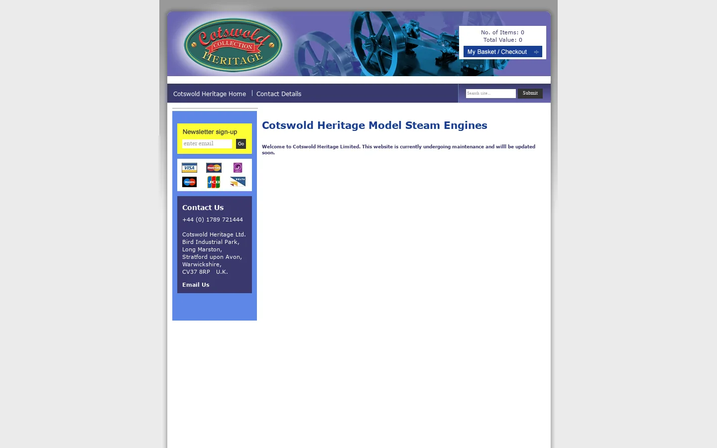 Steam Engines | Cotswold Heritage | Model Engineering Casting Kits 首页截图
