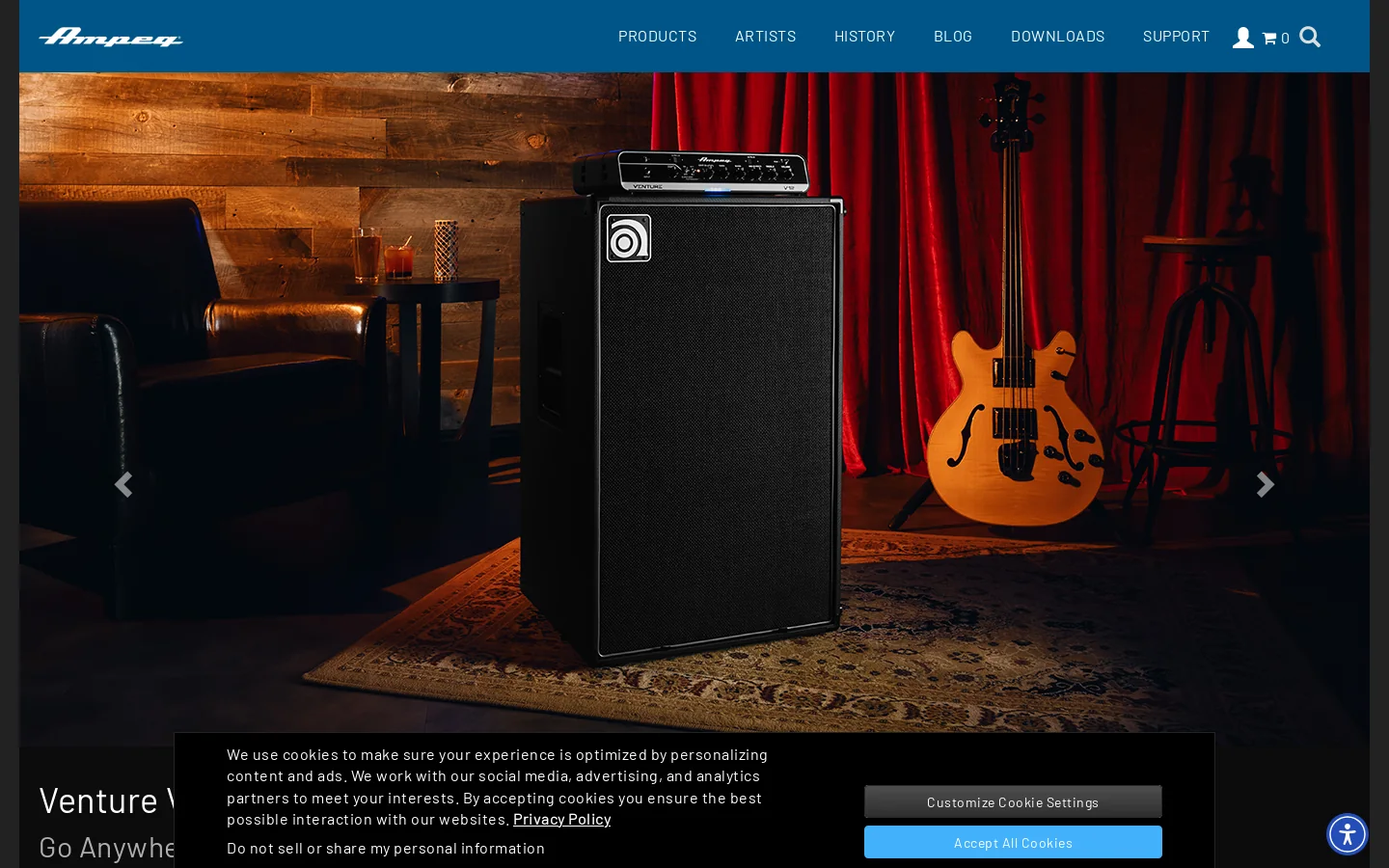Ampeg 首页截图