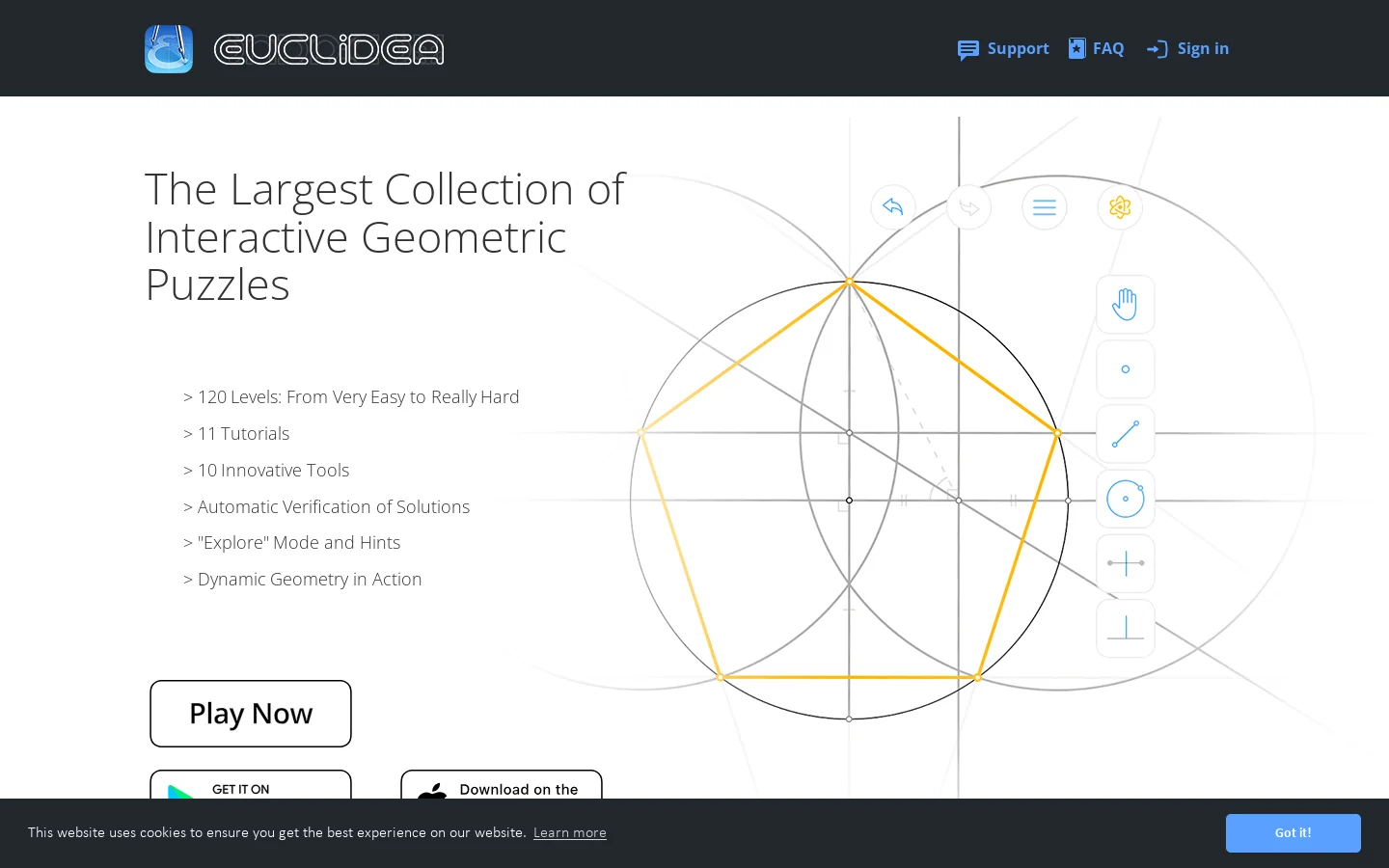 Euclidea 首页截图