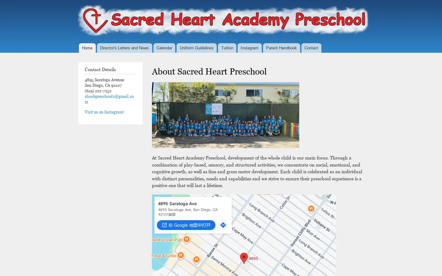 About Sacred Heart Preschool | Sacred Heart Academy Preschool 首页截图