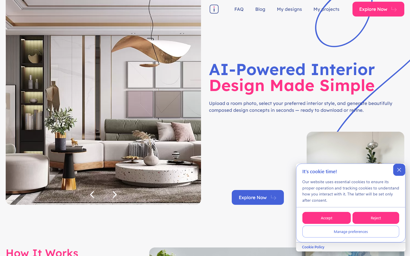 interiorize 首页截图