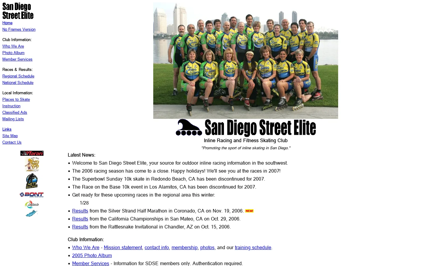 San Diego Street Elite Inline Racing Club 首页截图