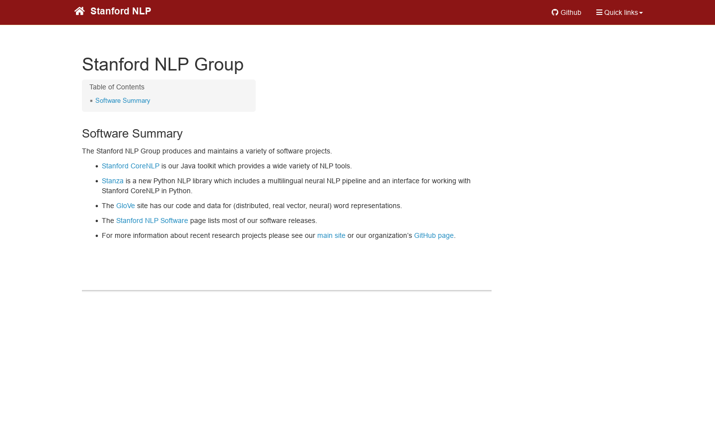 Stanford NLP Group 首页截图