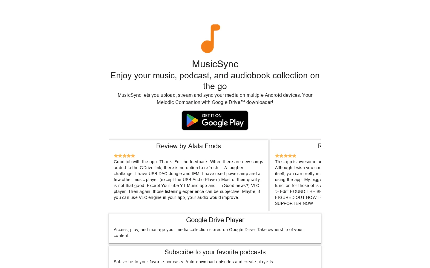MusicSync 首页截图
