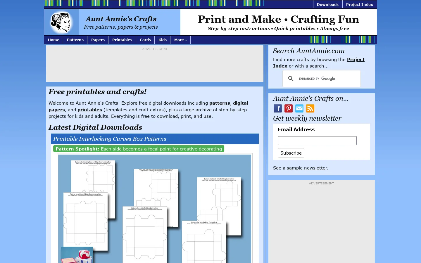 Aunt Annie's Crafts 首页截图