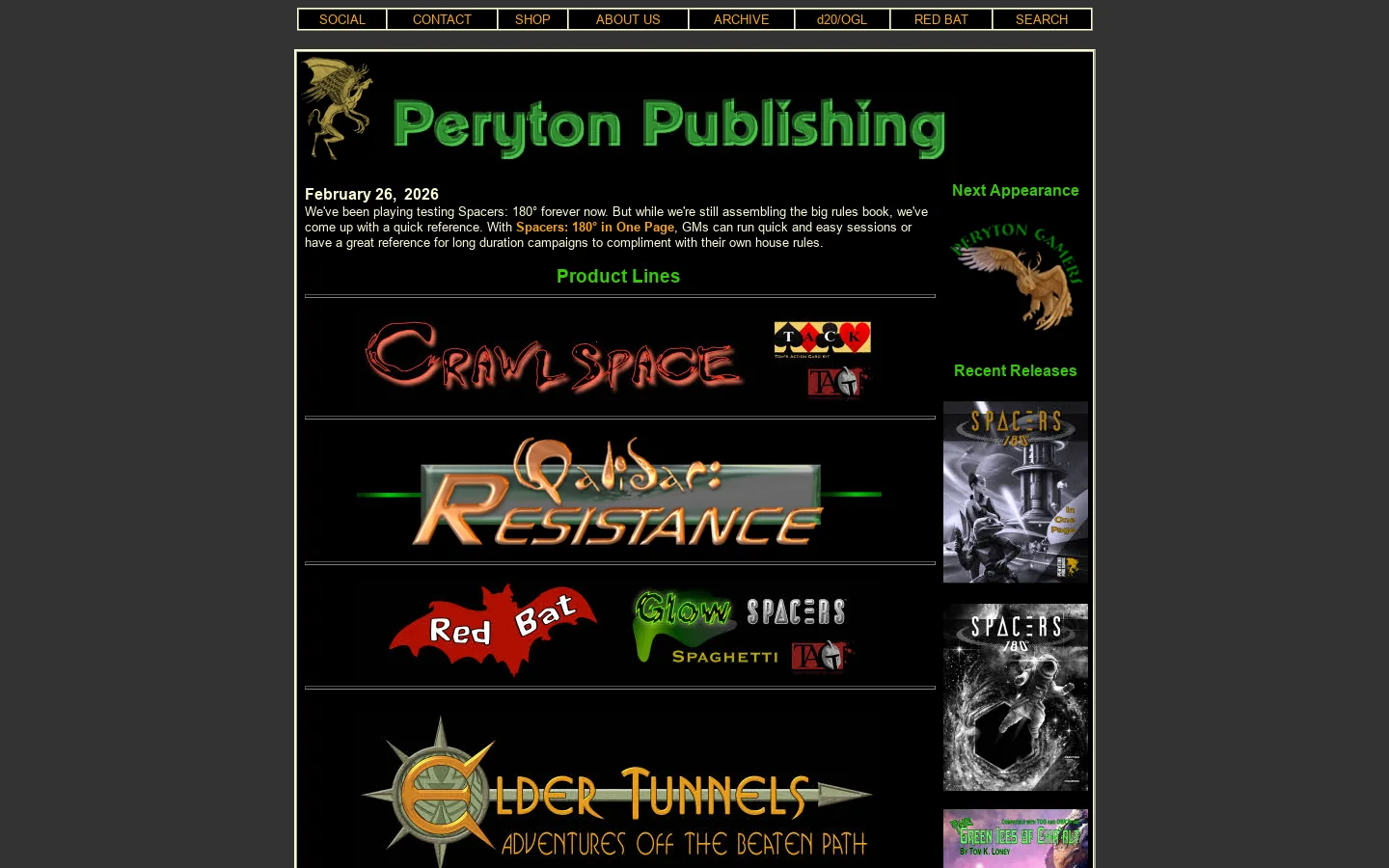 Peryton Publishing 首页截图