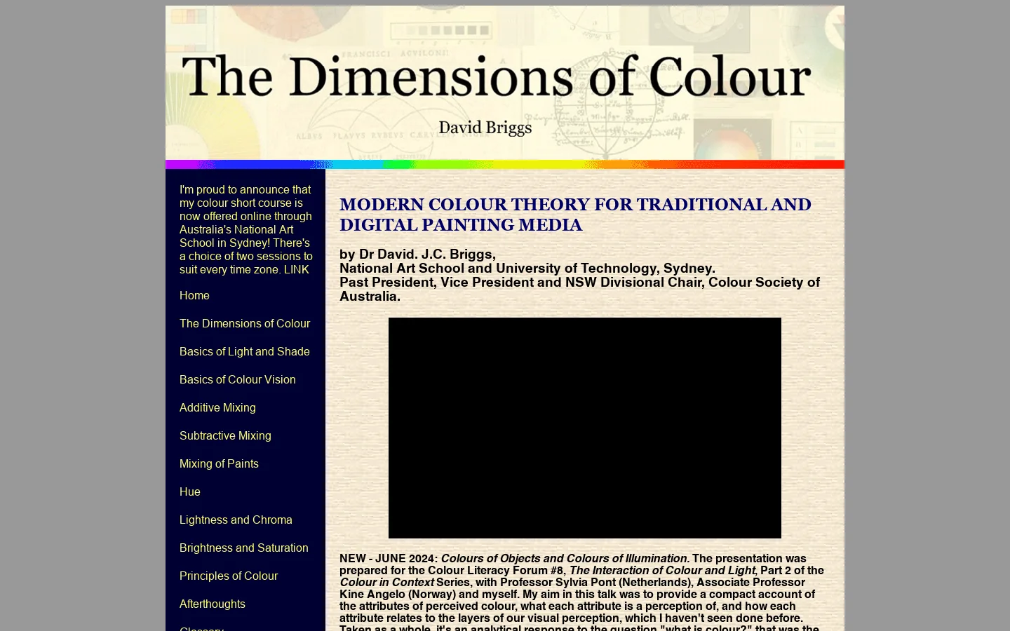 The Dimensions of Colour, modern colour theory 首页截图