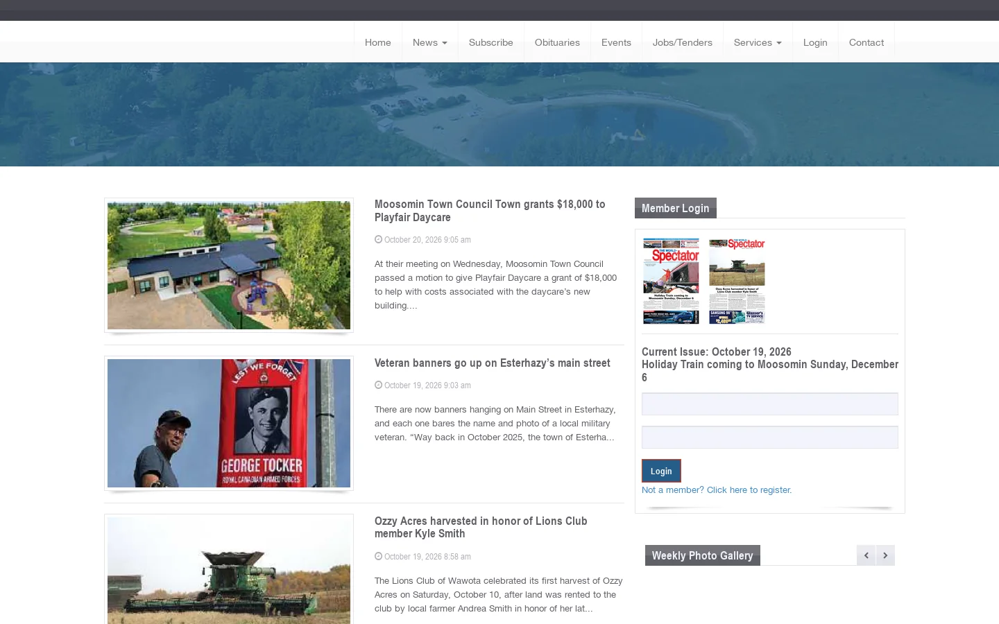 The World-Spectator - Moosomin, Saskatchewan, Canada 首页截图