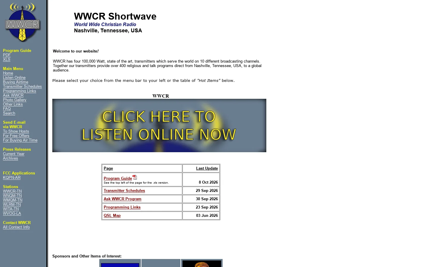 WWCR.com 首页截图