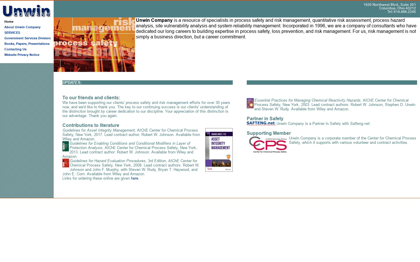 Unwin Company, Integrated Risk Management 首页截图