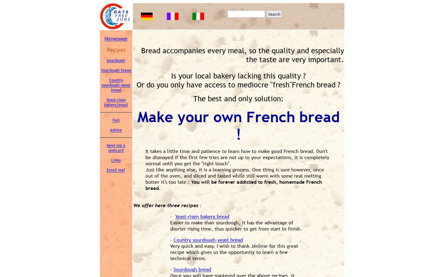 Make your own bread 首页截图