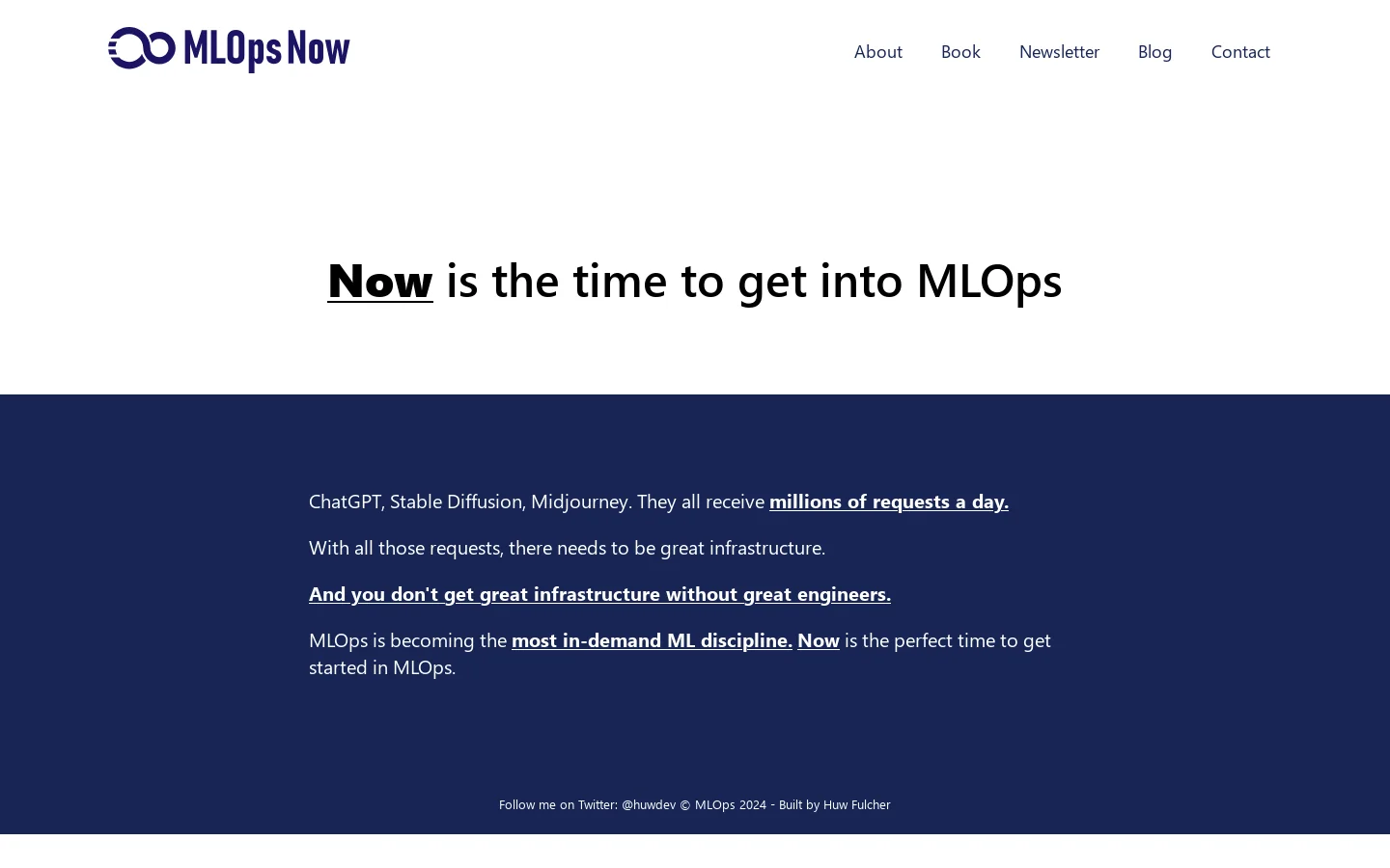 MLOps Now 首页截图