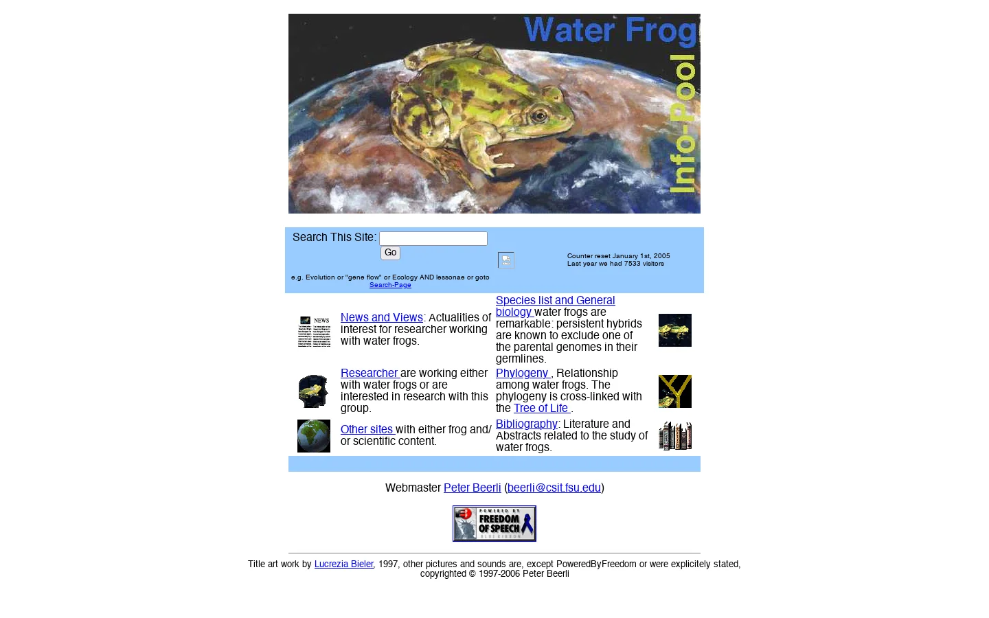 Western Palearctic Water Frogs + Water Frog Information Pool 首页截图