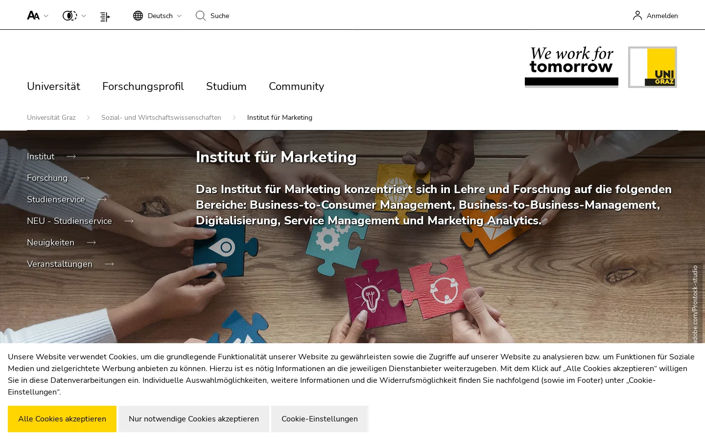 Marketing an der Universität Graz 首页截图