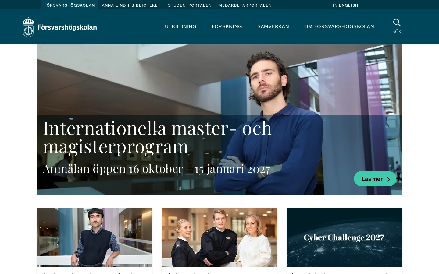 Försvarshögskolan - Försvarshögskolan 首页截图