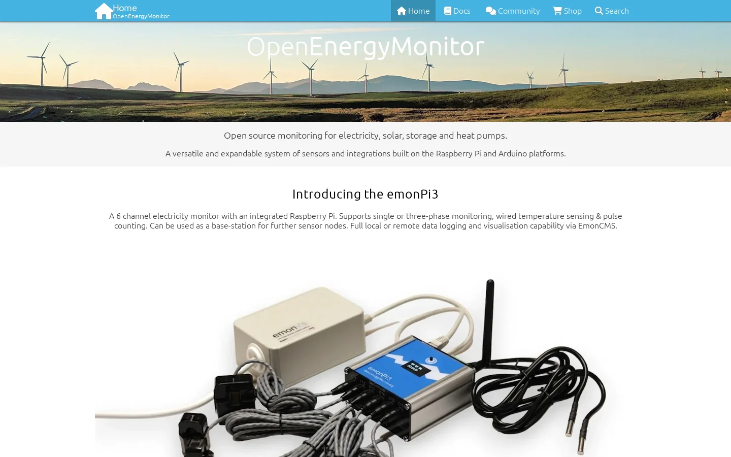 OpenEnergyMonitor 首页截图