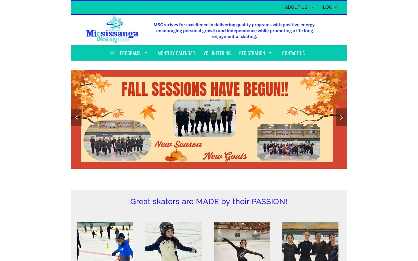 Home :: Mississauga Skating Club 首页截图