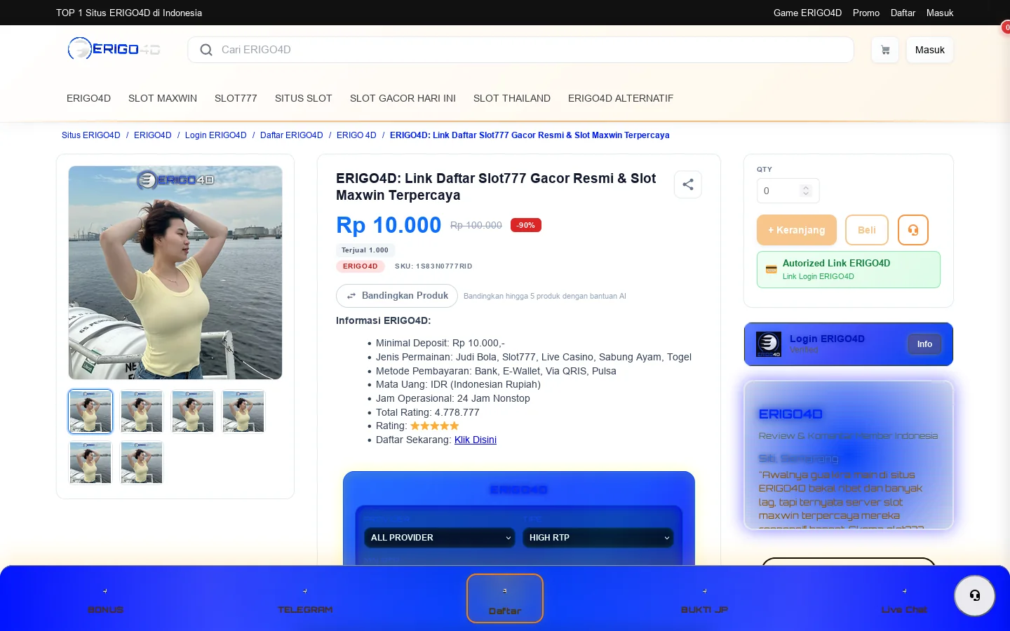 ERIGO4D: Link Daftar Slot777 Gacor Resmi & Slot Maxwin Terpercaya 首页截图