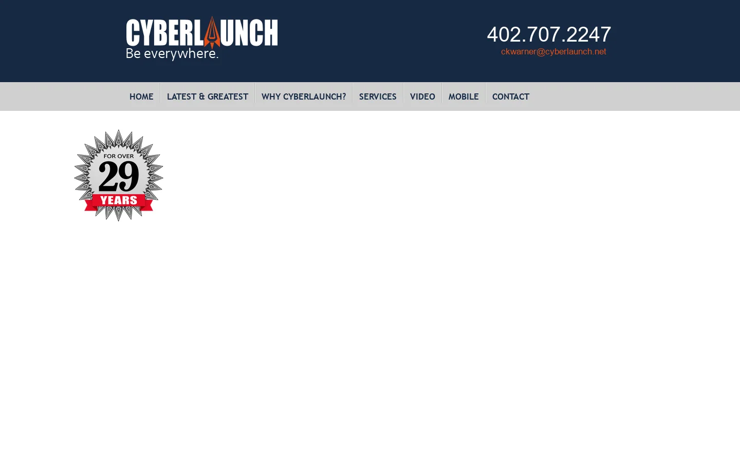 Cyberlaunch. Founded in Omaha, NE 首页截图