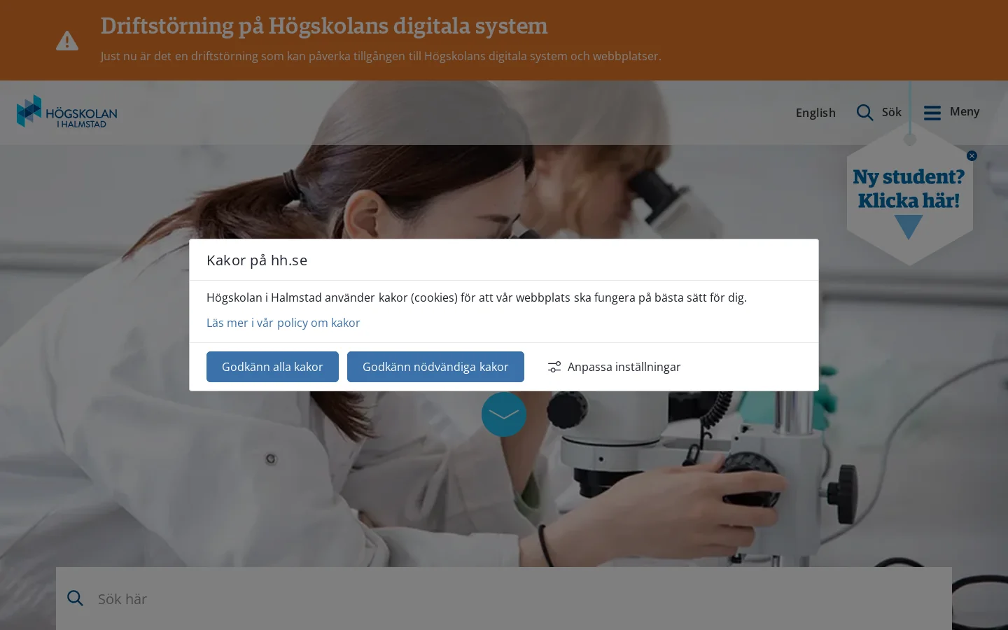 Högskolan i Halmstad – utbildning, forskning och samverkan 首页截图