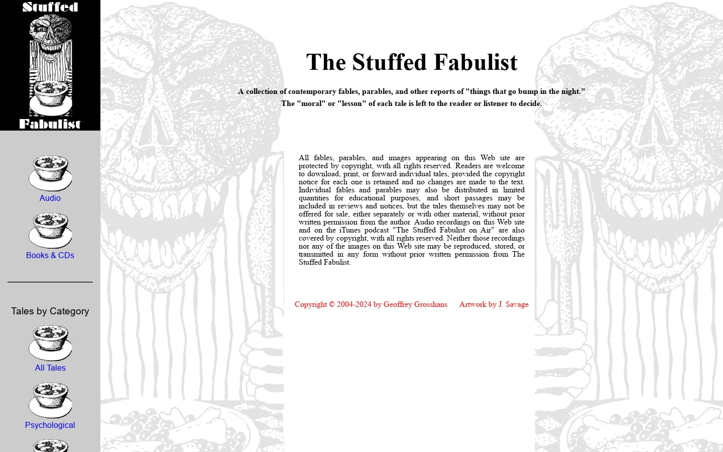 The Stuffed Fabulist 首页截图