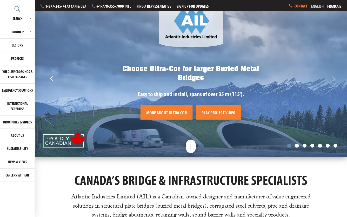 Bridge and Infrastructure Services | Atlantic Industries Limited 首页截图