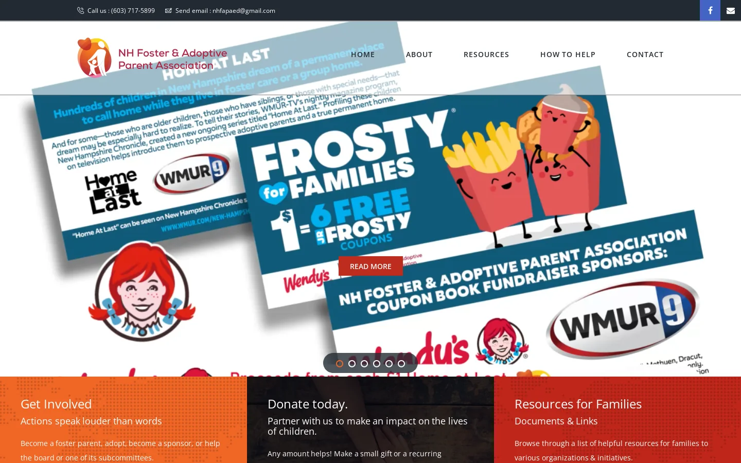 NH Foster & Adoptive Parent Association 首页截图