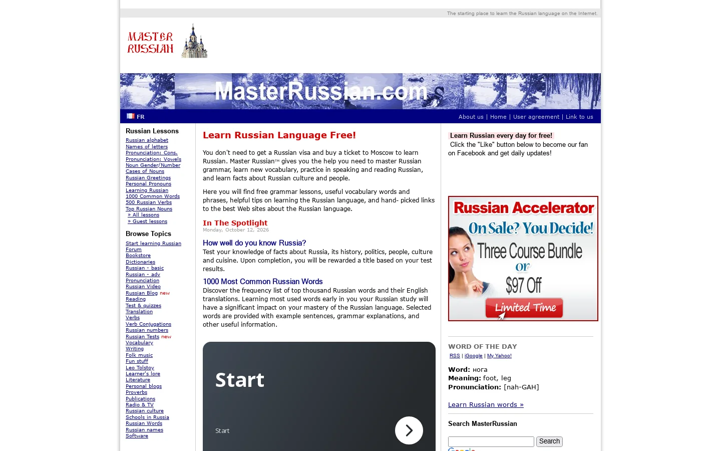 Learn Russian Language - Beginning to Advanced Russian 首页截图