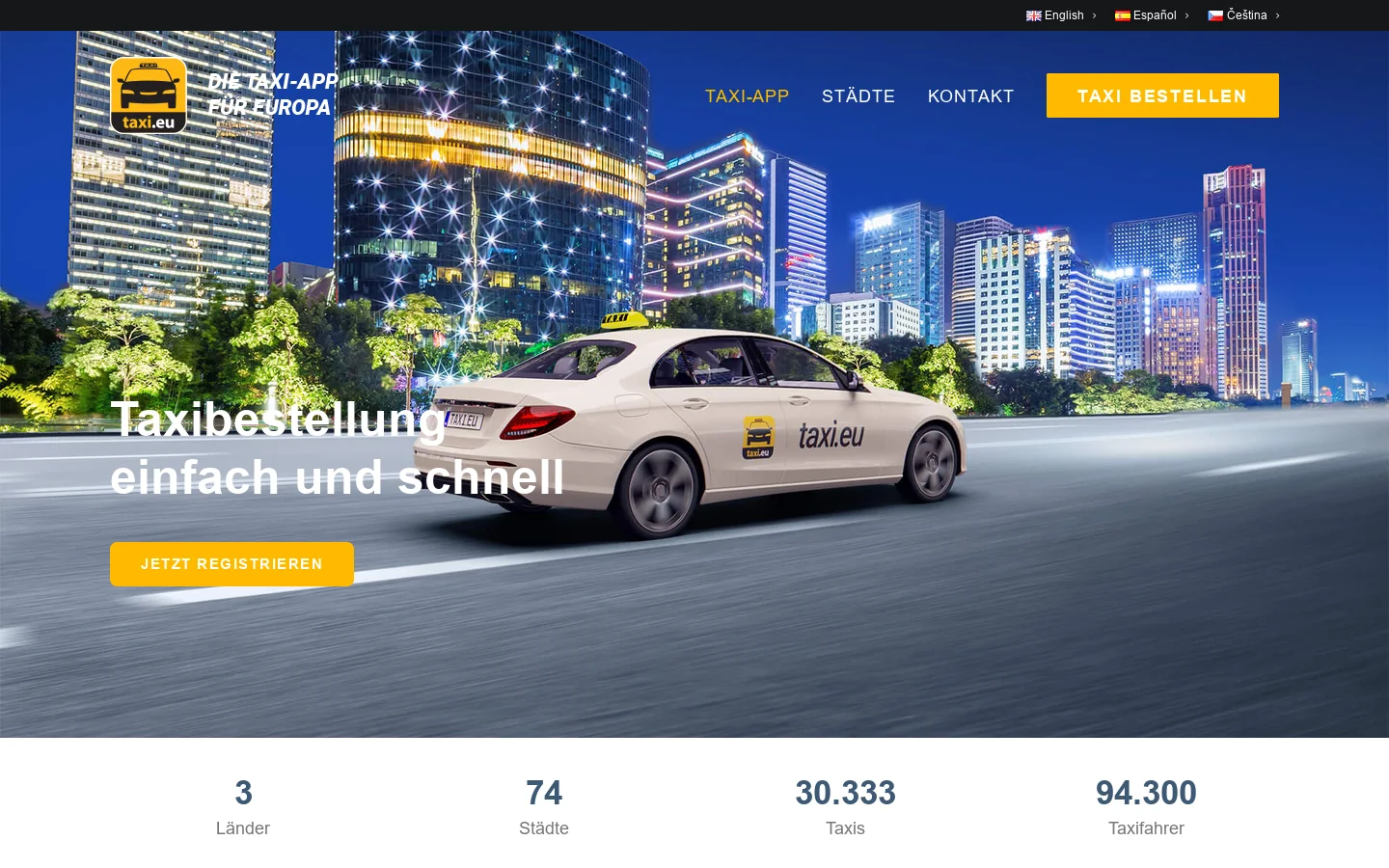 taxi.eu 首页截图