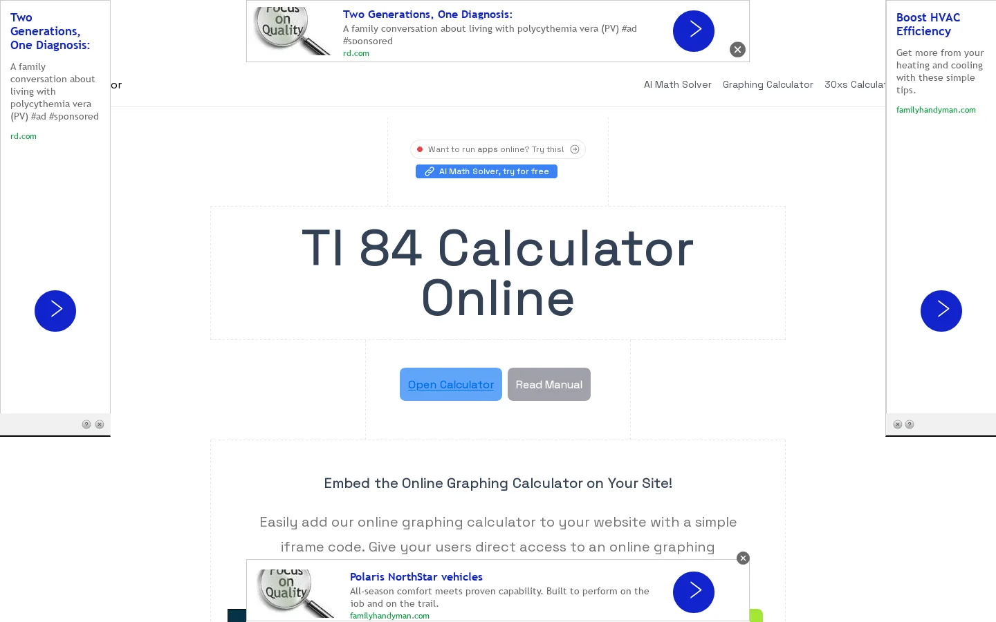 TI 84 Calculator Online 首页截图