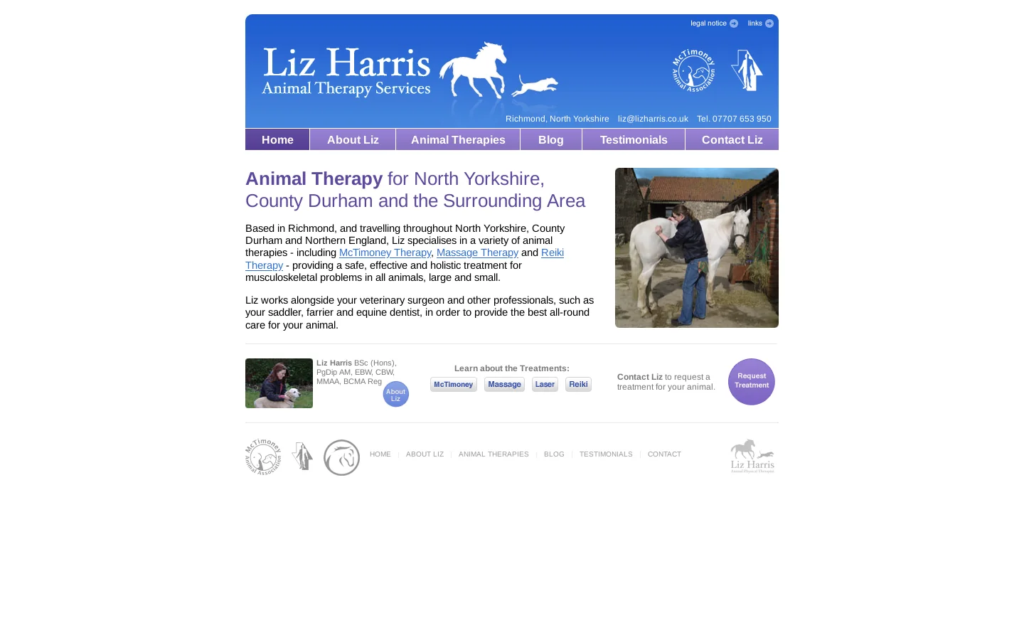 Liz Harris Animal Physical Therapy 首页截图