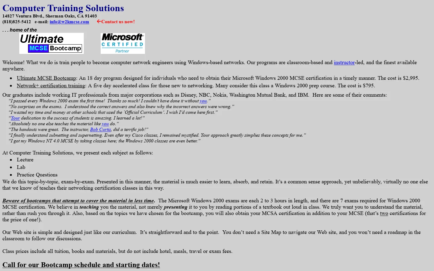Computer Training Solutions 首页截图