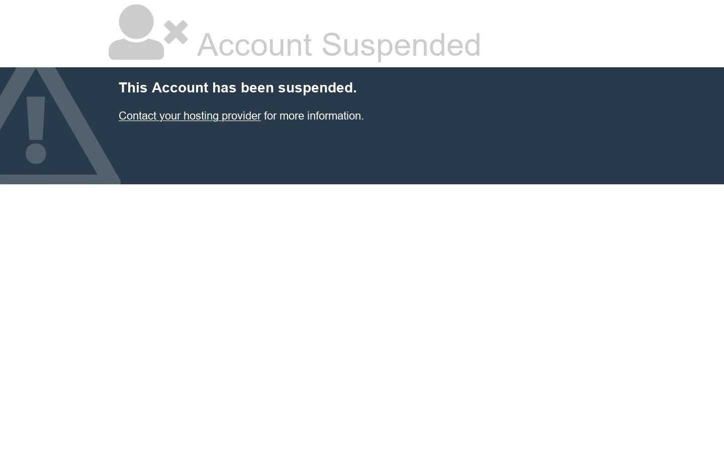 Account Suspended 首页截图