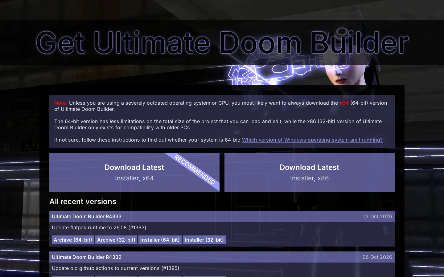Ultimate Doom Builder 首页截图
