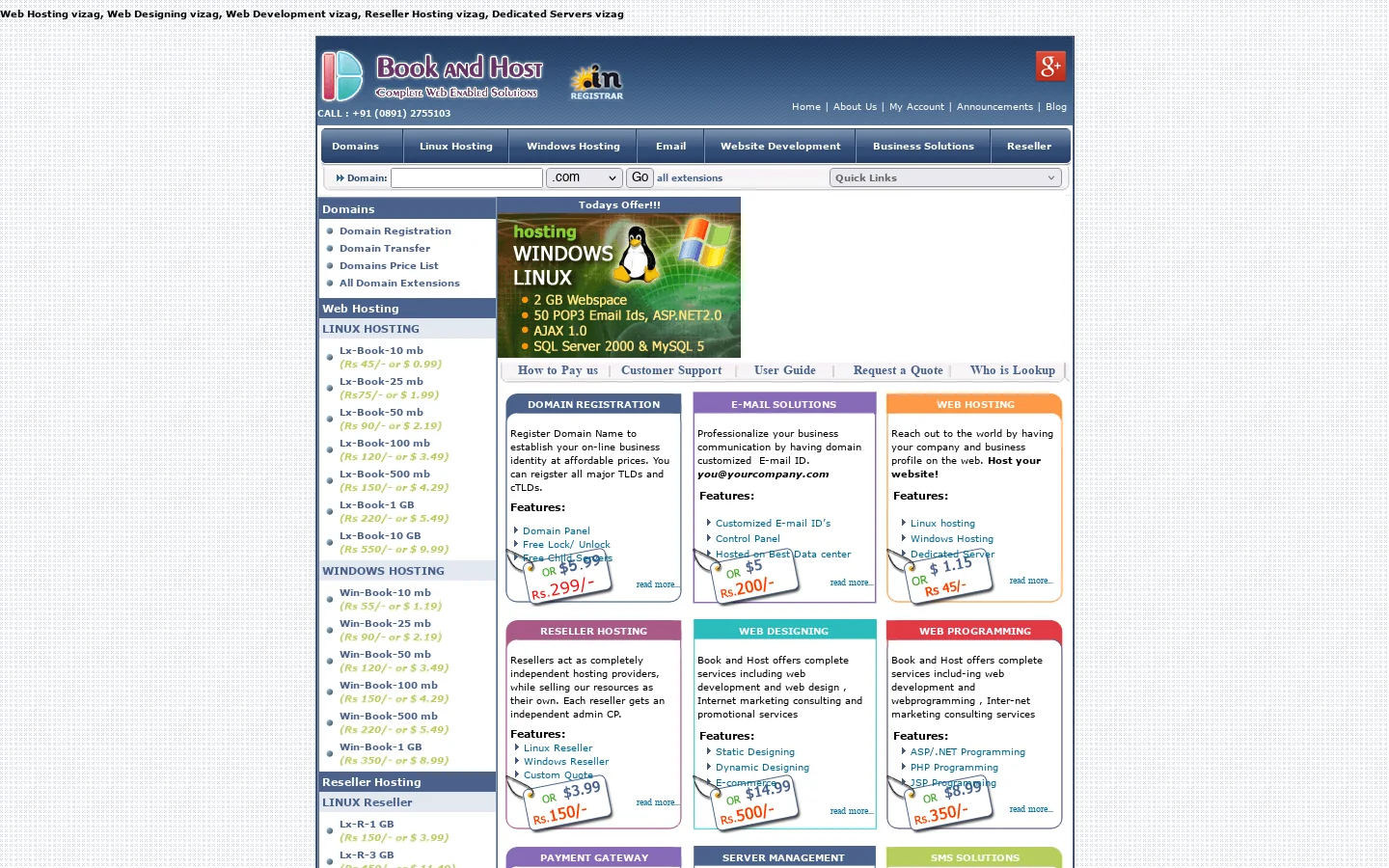 Book and Host 首页截图