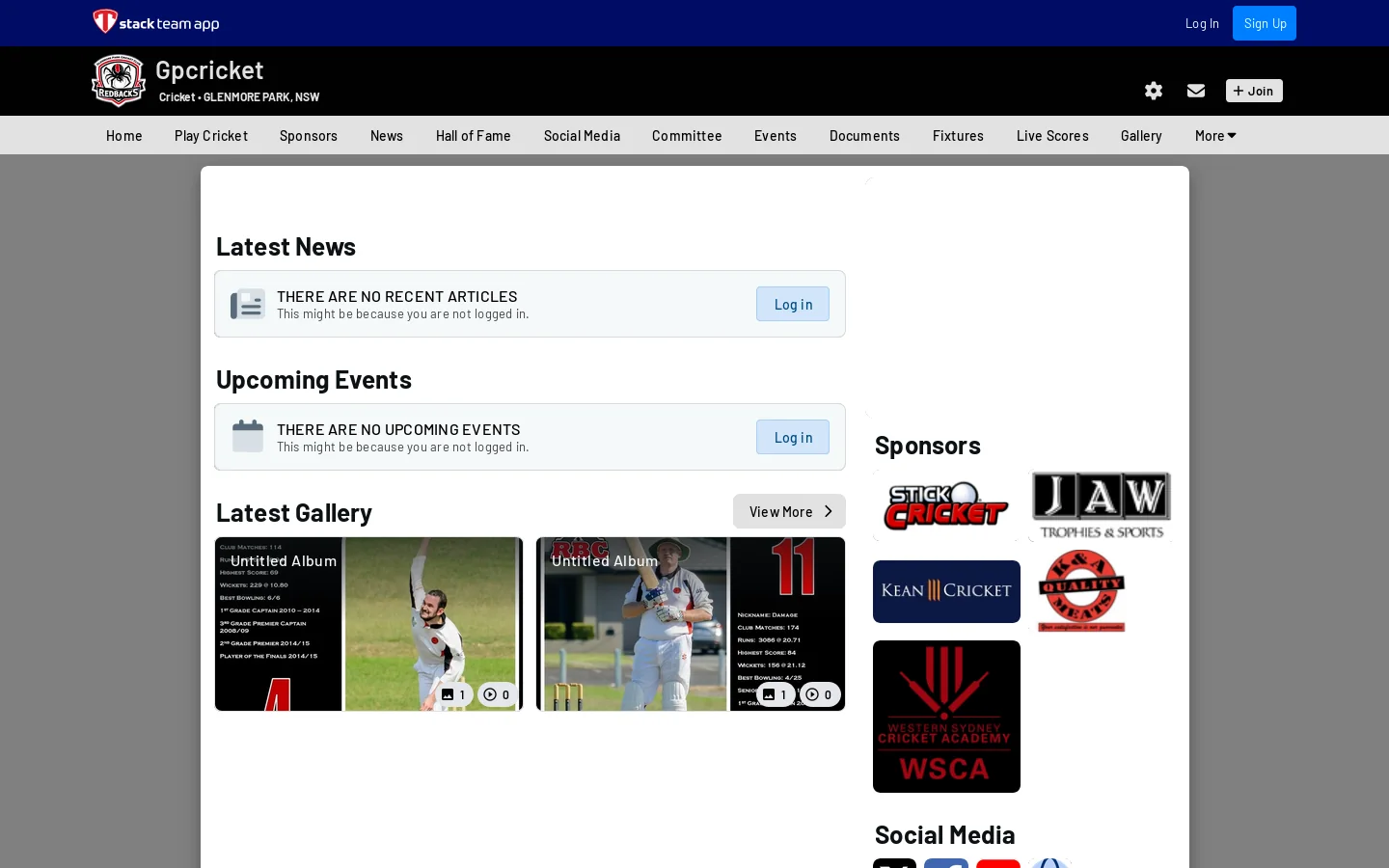 Gpcricket 首页截图