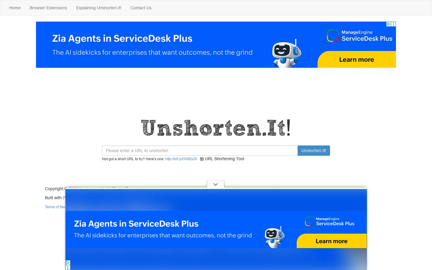 Unshorten.It! 首页截图