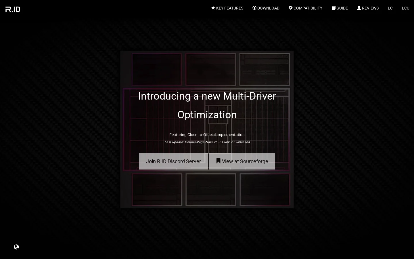 R.ID - AMD 3rd Party Drivers 首页截图