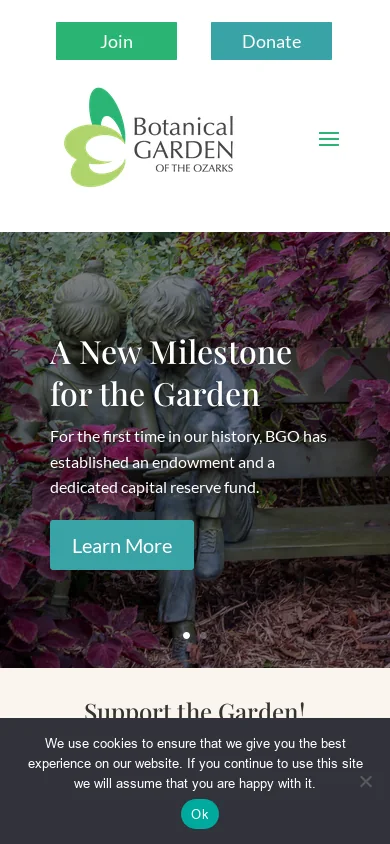 Botanical Garden of the Ozarks - Home | Botanical Garden of the Ozarks Homepage screenshot