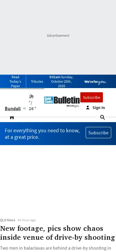 Gold Coast Bulletin Homepage screenshot