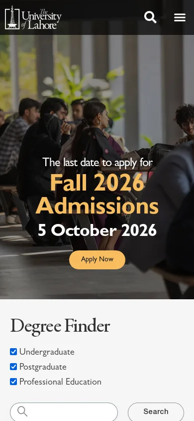 The University of Lahore (UOL) | Top University in Pakistan Homepage screenshot