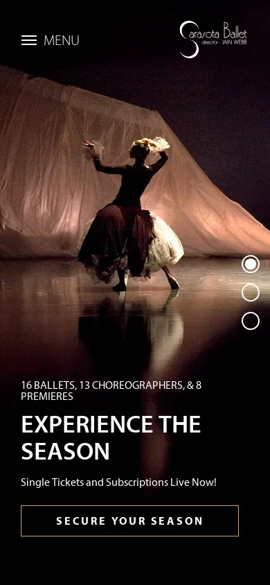 Sarasota Ballet Homepage screenshot